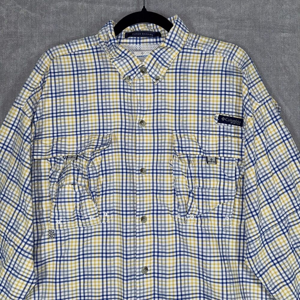 Columbia PFG Super Bahama Men’s XL Plaid Long Sleeve Vented Fishing Shirt